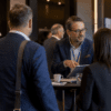 People talking in a dynamic conference